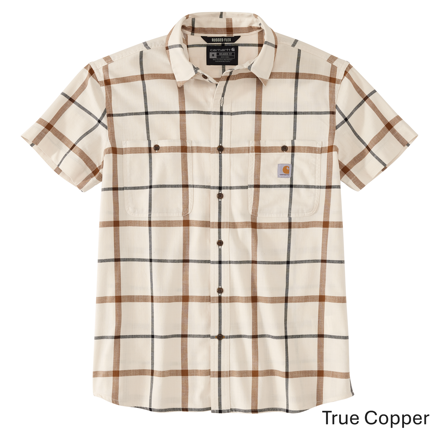 CARHARTT RUGGED FLEX RELAXED FIT LIGHTWEIGHT SHORT SLEEVE PLAID SHIRT