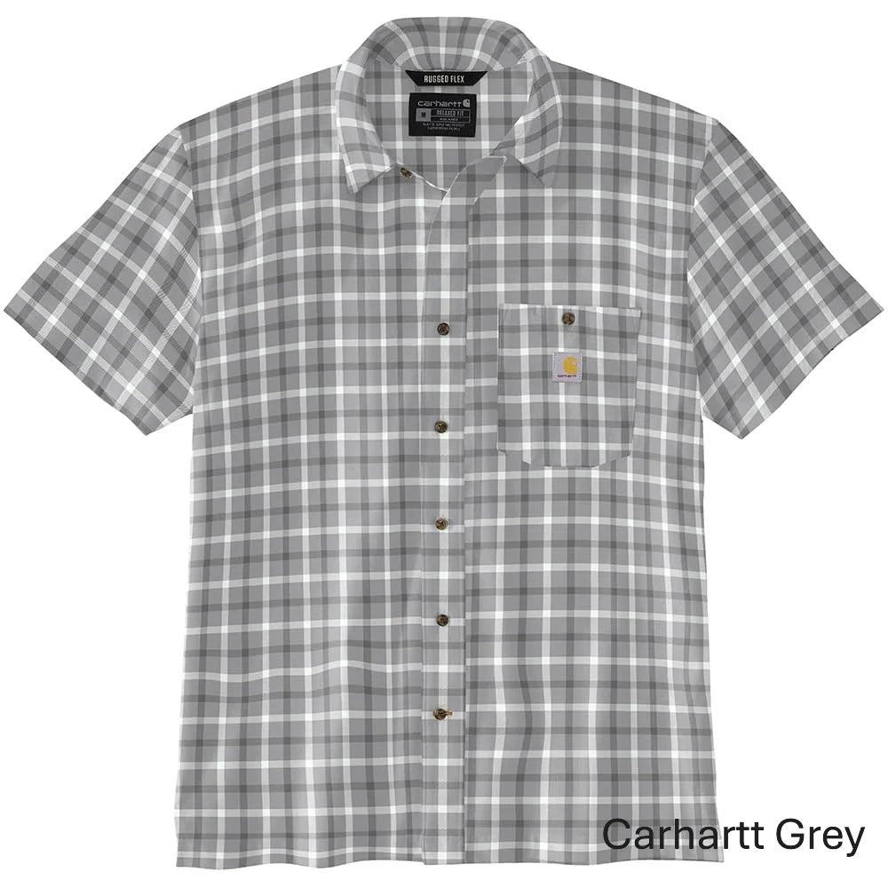 CARHARTT FORCE SUN DEFENDER RELAXED FIT LIGHTWEIGHT SS PLAID SHIRT