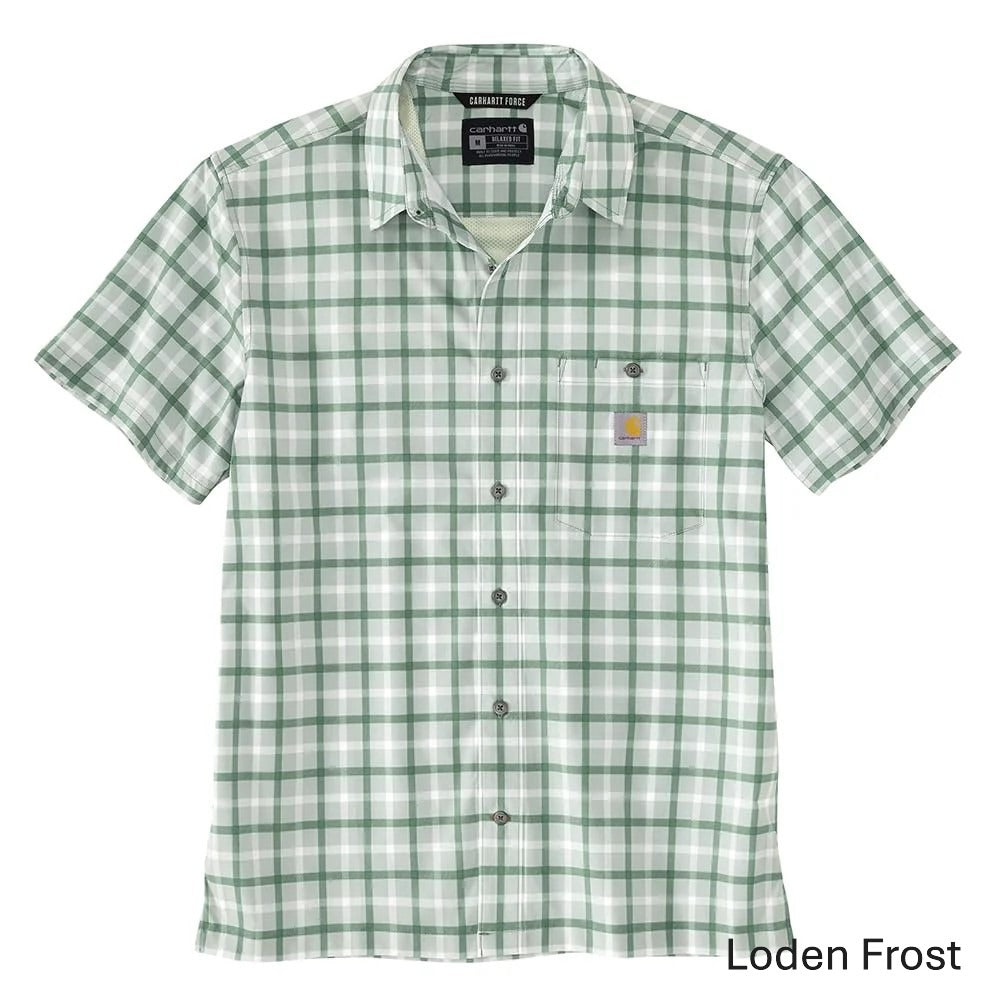 CARHARTT FORCE SUN DEFENDER RELAXED FIT LIGHTWEIGHT SS PLAID SHIRT TALL