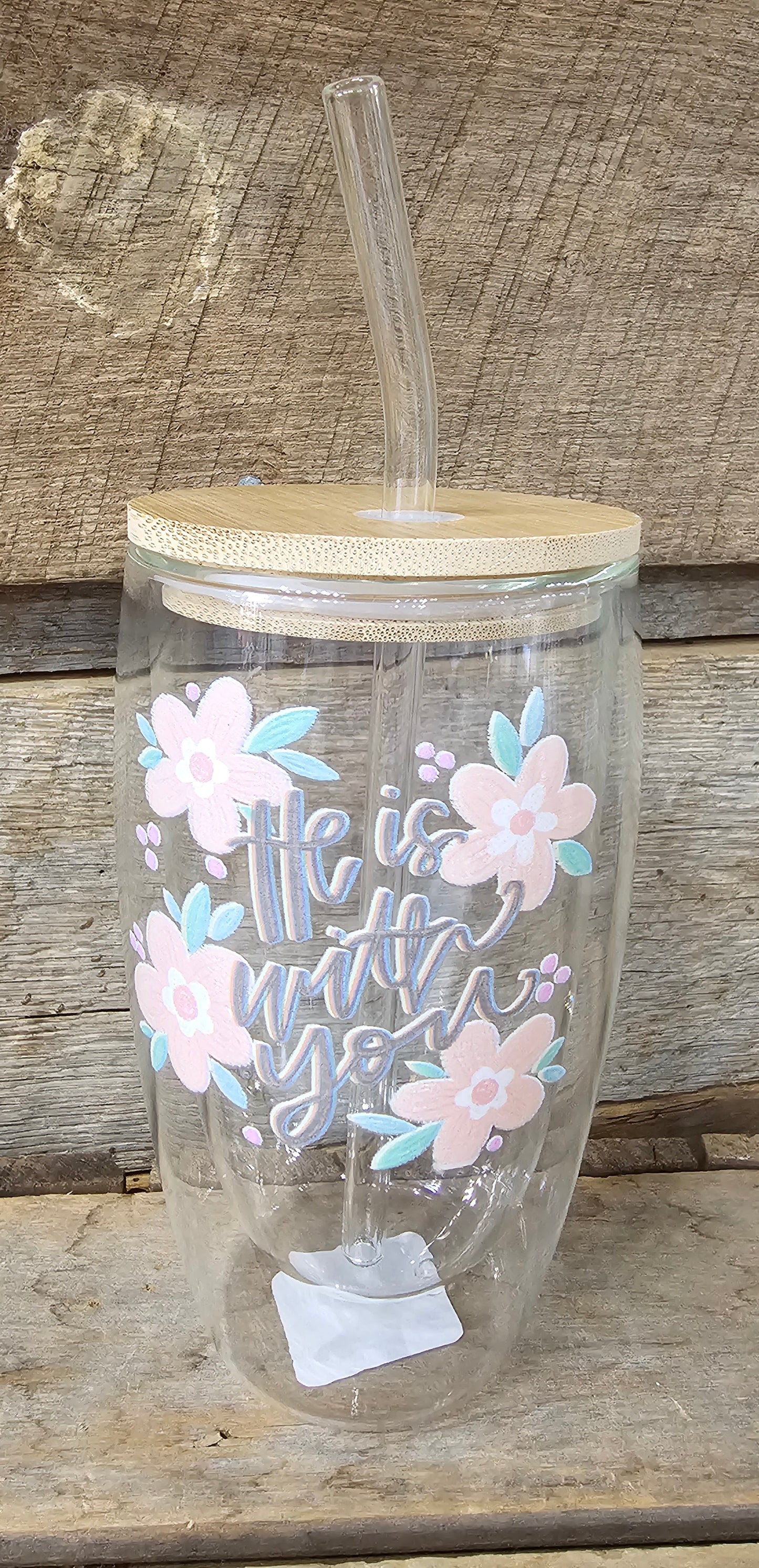 DOUBLE INSULATED GLASS 16 OZ HE IS WITH YOU