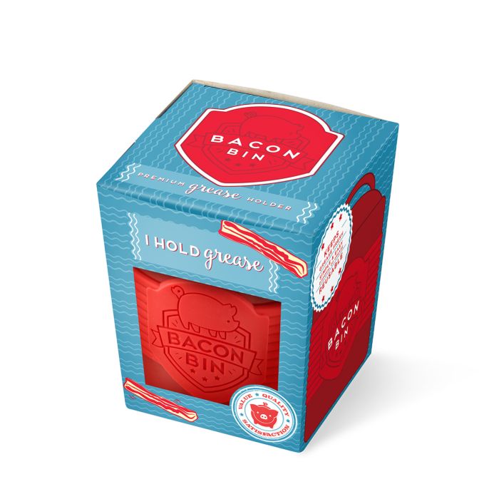 METAL BACON BIN RED