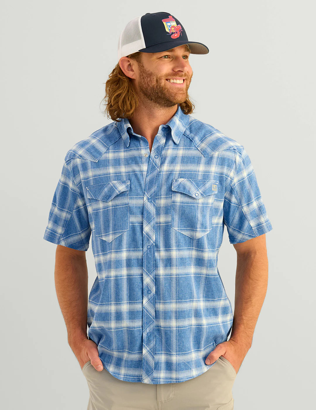 HUK DIAMONDBACK CURRENT PLAID SS SHIRT