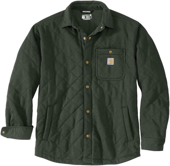 CARHARTT RAIN DEFENDER LOOSE FIT HEAVYWEIGHT QUILTED SNAP FRONT SHIRT JACKET TALL