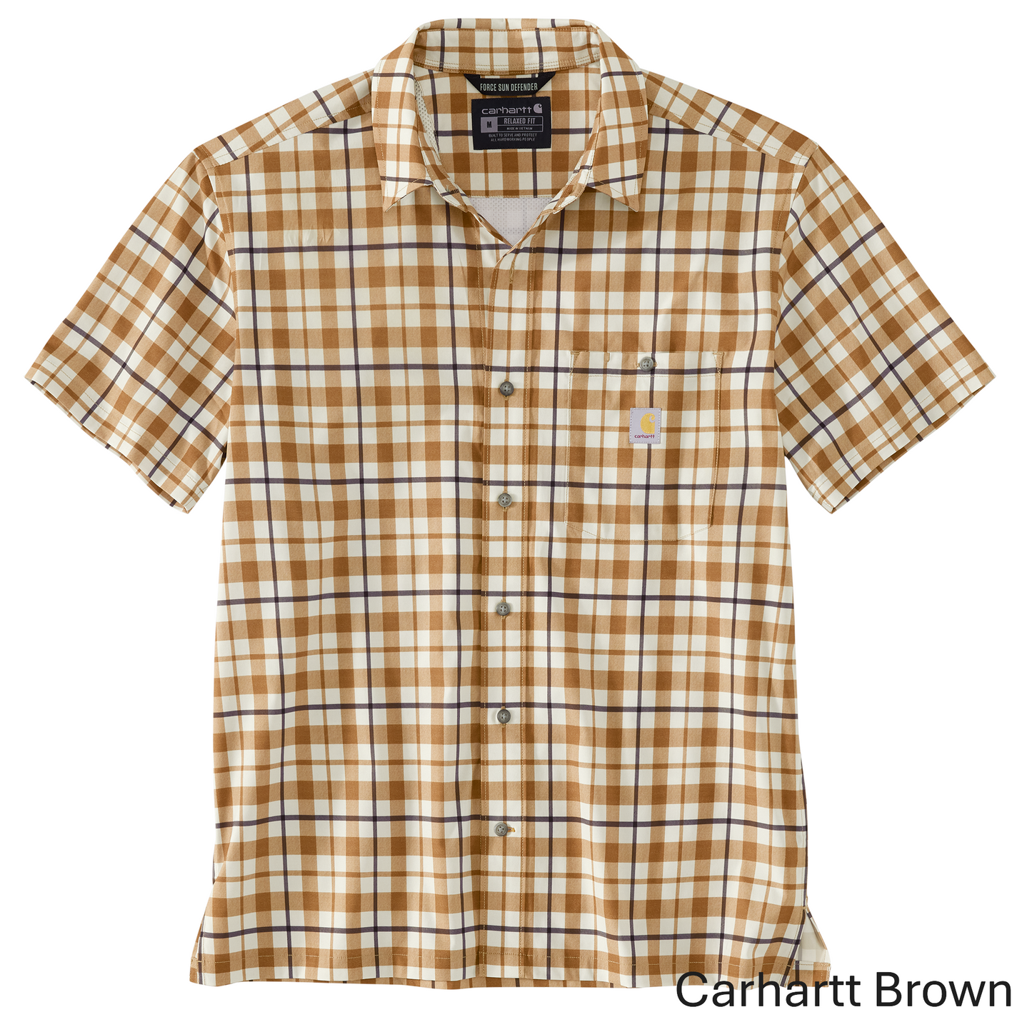 CARHARTT FORCE SUN DEFENDER RELAXED FIT SS PLAID SHIRT