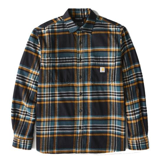 CARHARTT RUGGED FLEX RELAXED FIT MIDWEIGHT FLANNEL LONG SLEEVE PLAID SHIRT