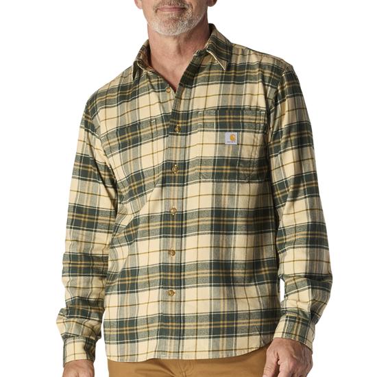 CARHARTT RUGGED FLEX RELAXED FIT MIDWEIGHT FLANNEL LONG SLEEVE PLAID SHIRT