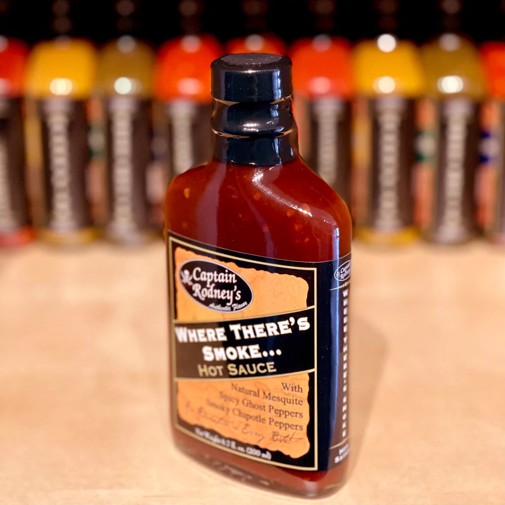 CAPTAIN RODNEY'S PRIVATE RESERVE WHERE THERE`S SMOKE HOT SAUCE