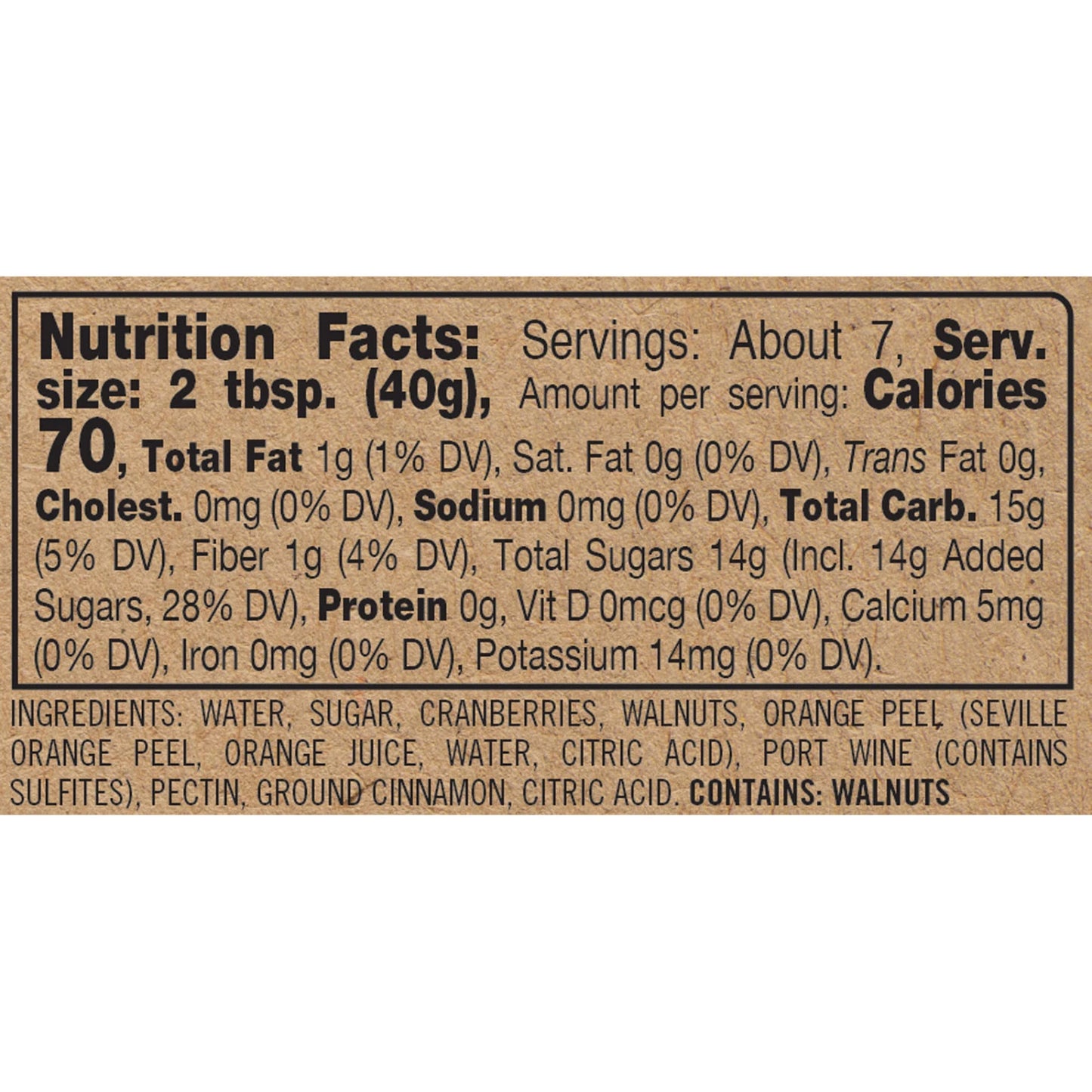 CRANBERRY WALNUT RELISH 9.5 OZ