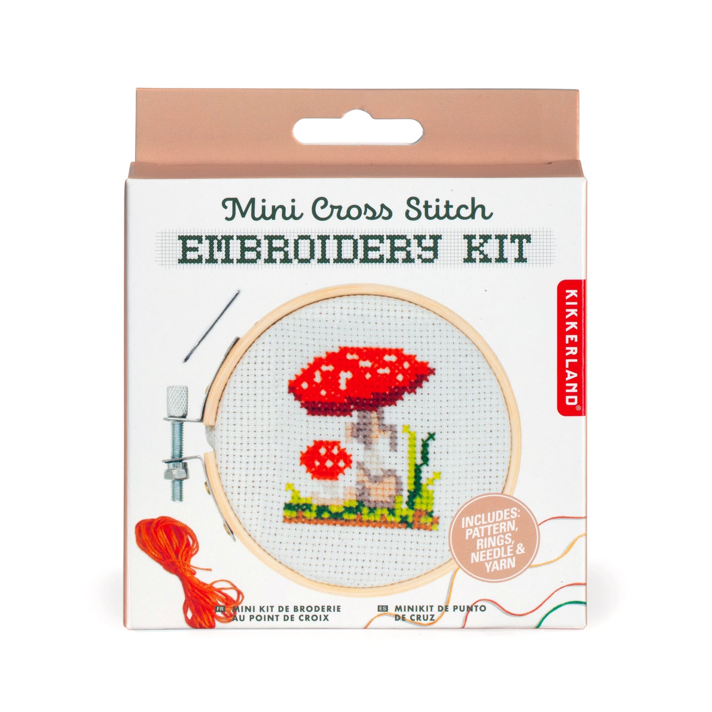 MINI CROSS STITCH EMBROIDERY KIT MUSHROOM
