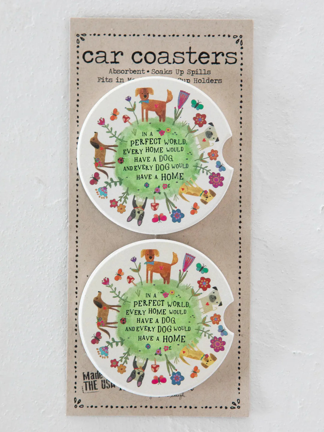 CAR COASTERS SET CREAM EVERY DOG HAS