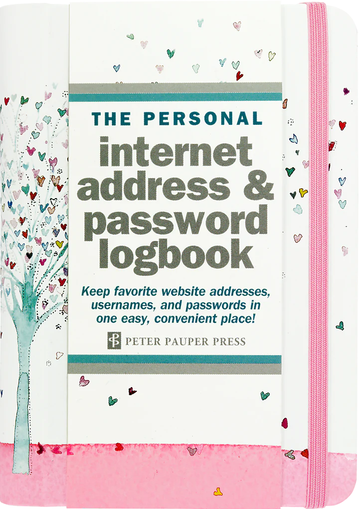 INTERNET PASSWORD LOGBOOK TREE OF HEARTS