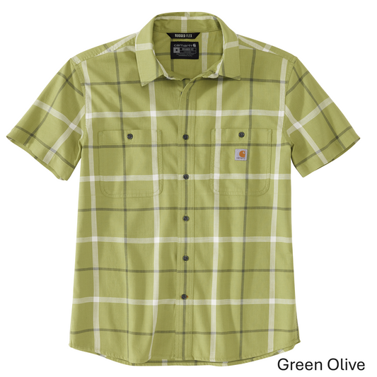 CARHARTT RUGGED FLEX RELAXED FIT LIGHTWEIGHT SHORT SLEEVE PLAID SHIRT