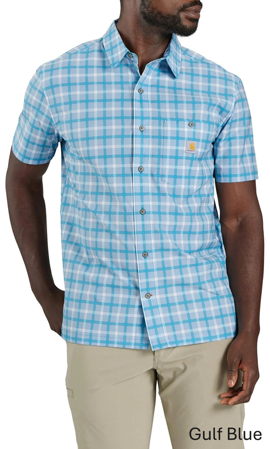 CARHARTT FORCE SUN DEFENDER RELAXED FIT LIGHTWEIGHT SS PLAID SHIRT TALL