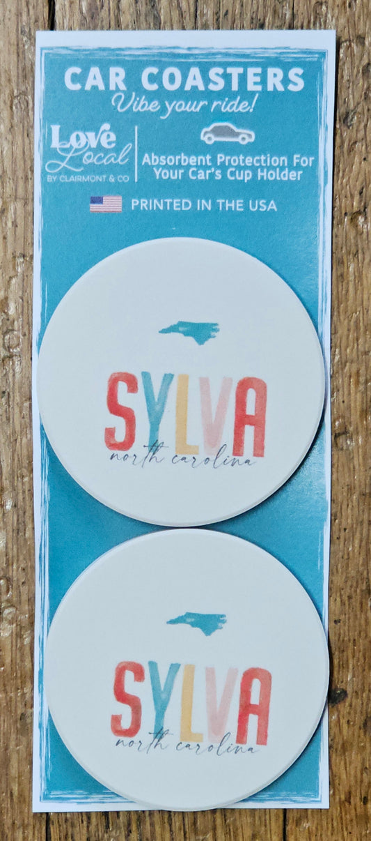 CAR COASTER 2 PK LOVE LOCAL SYLVA