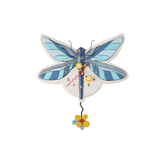 BLUE DRAGONFLY WALL CLOCK