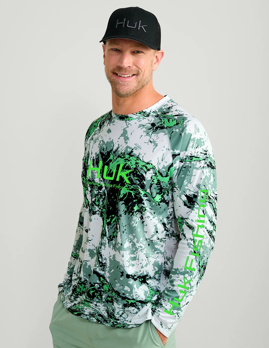 HUK PURSUIT MOSSY OAK PRINTED LS CREW