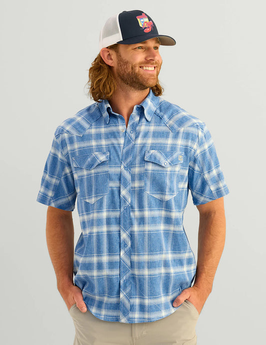 HUK DIAMONDBACK CURRENT PLAID SS SHIRT