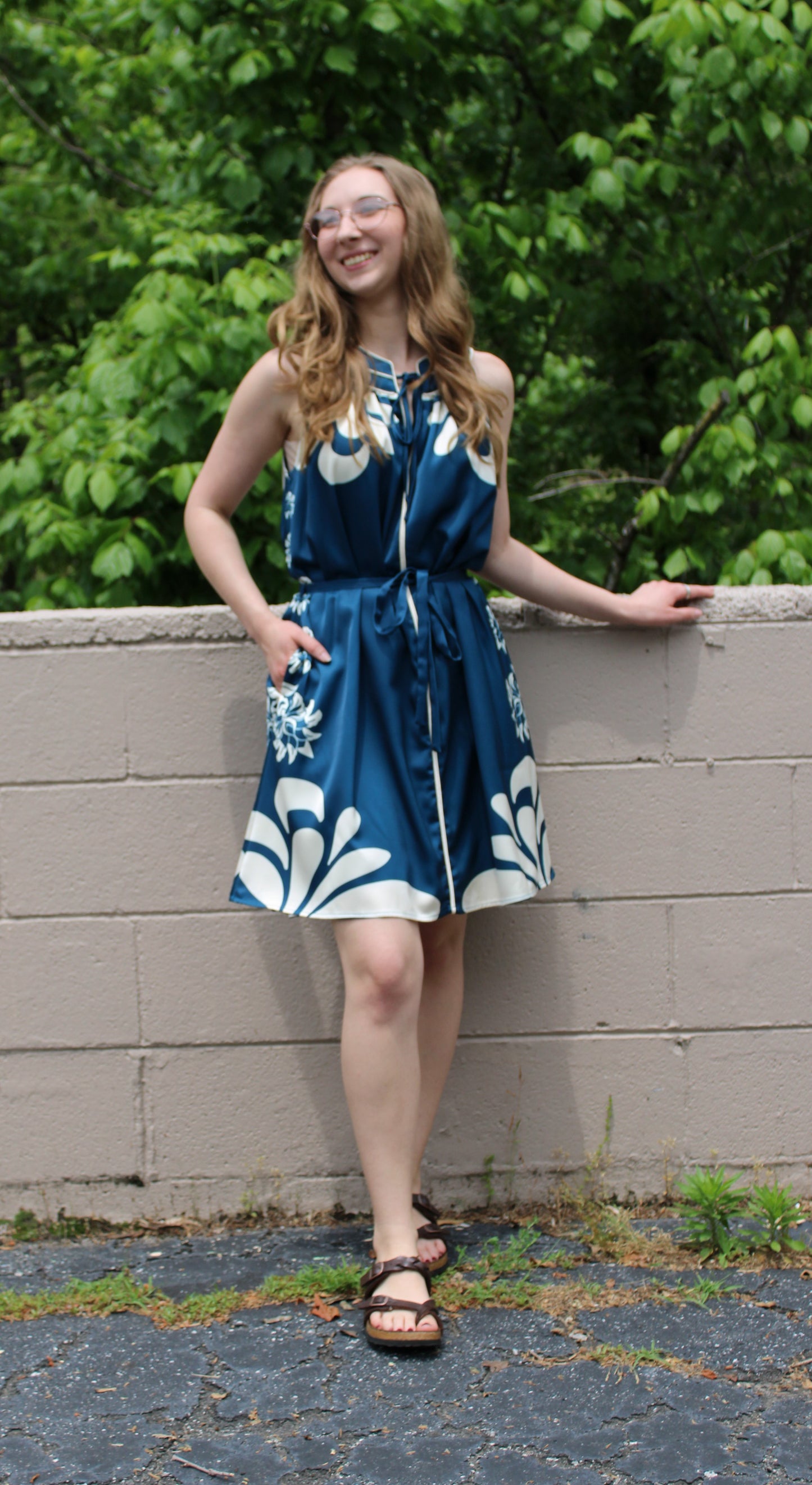 CIEBON ENGINEER PRINT HALTER DRESS