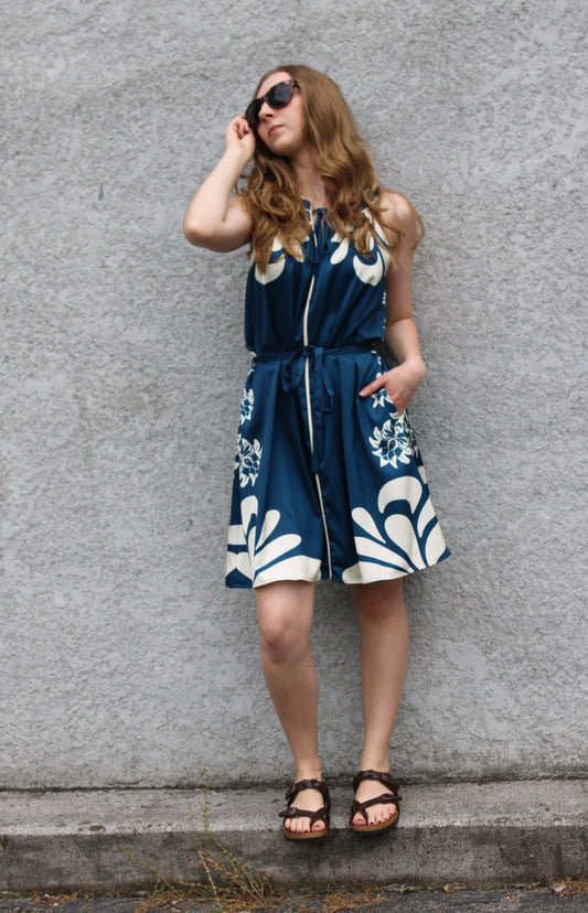 CIEBON ENGINEER PRINT HALTER DRESS