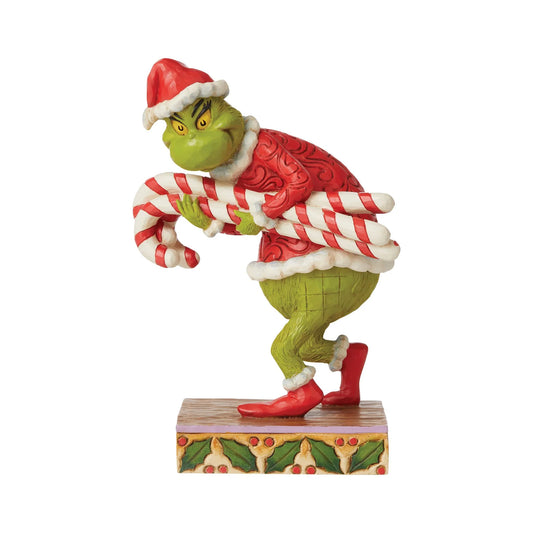 JIM SHORE GRINCH STEALING OVERSIZED CANDY CANES