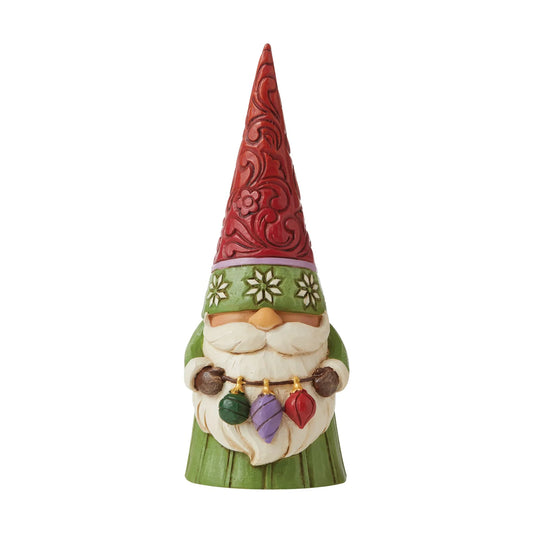 JIM SHORE CHRISTMAS GNOME WITH ORNAMENTS