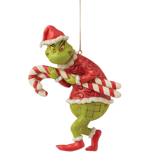 JIM SHORE GRINCH STEALING OVERSIZED CANDY CANES ORNAMENT