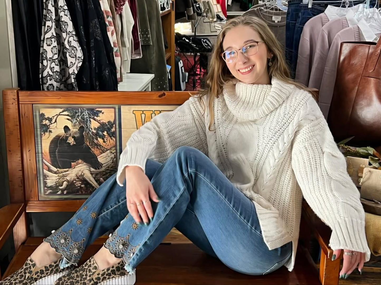 COWL NECK CABLE SWEATER