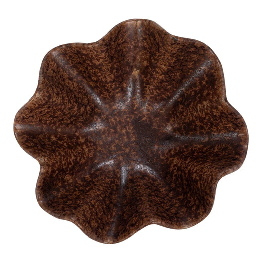 STONEWARE FLUTED DISH