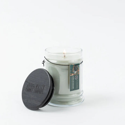 8 OZ SMALL JAR AMBER & EMERALD