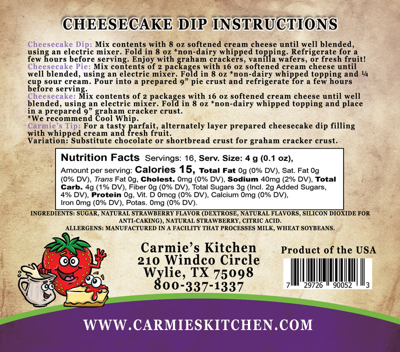 STRAWBERRIES N CREAM CHEESECAKE DIP MIX
