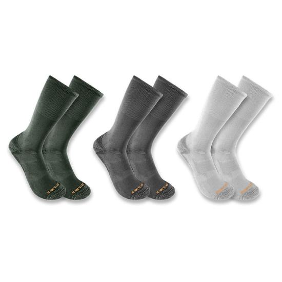 CARHARTT MIDWEIGHT COTTON TENCEL COMFORT CREW SOCK 3 PACK
