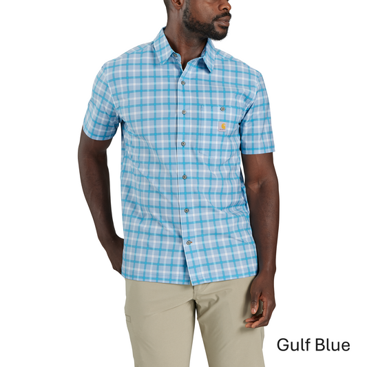 CARHARTT FORCE SUN DEFENDER RELAXED FIT LIGHTWEIGHT SS PLAID SHIRT