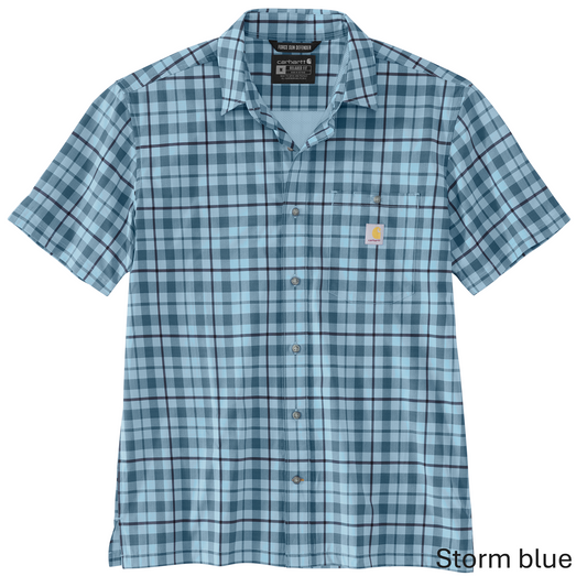 CARHARTT FORCE SUN DEFENDER RELAXED FIT SS PLAID SHIRT