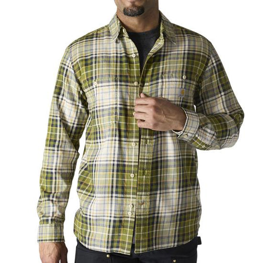 CARHARTT RUGGED FLEX RELAXED FIT LIGHTWEIGHT LONG SLEEVE PLAID SHIRT TALL