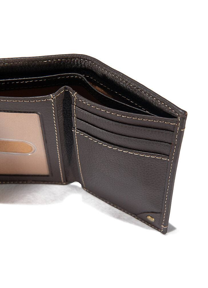 PEBBLE LEATHER TRIFOLD WALLET