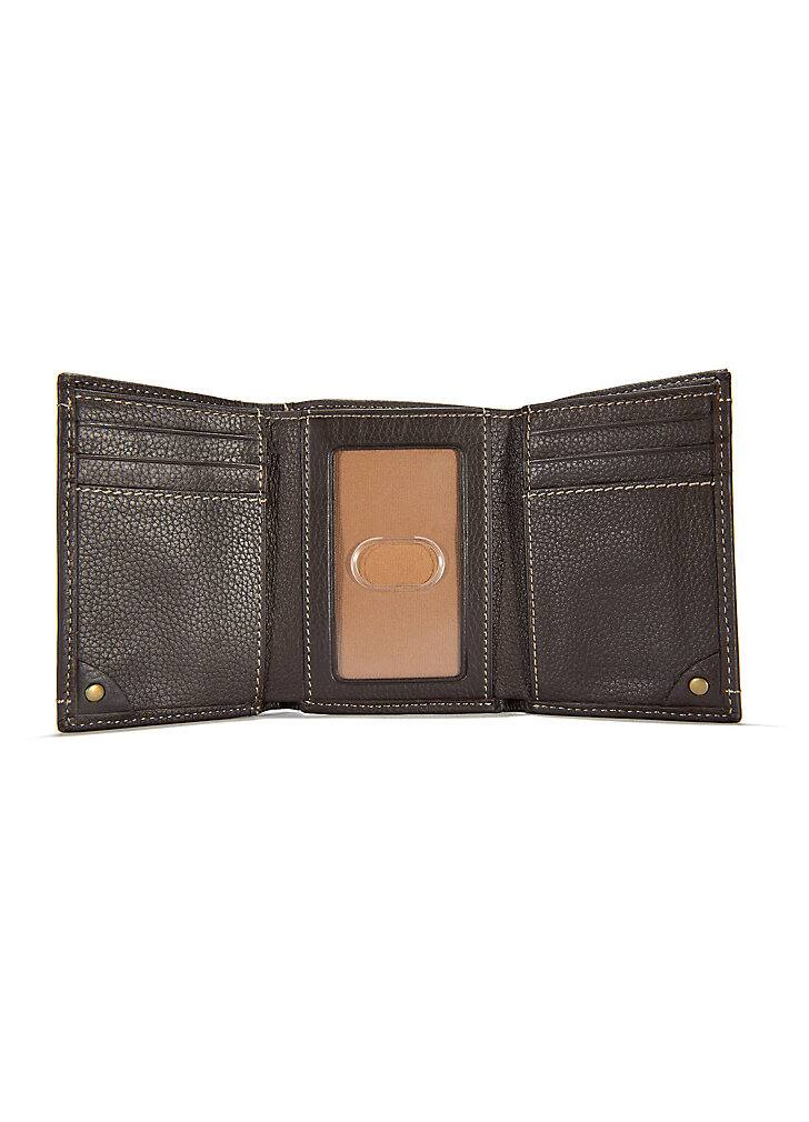 PEBBLE LEATHER TRIFOLD WALLET