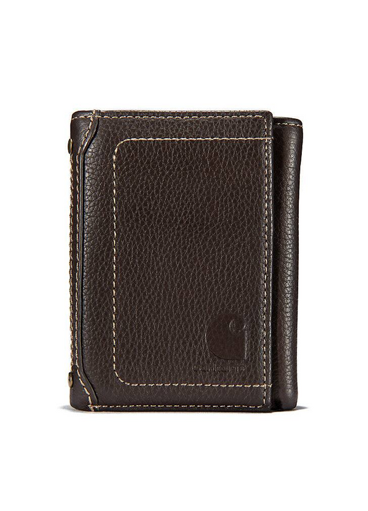 PEBBLE LEATHER TRIFOLD WALLET