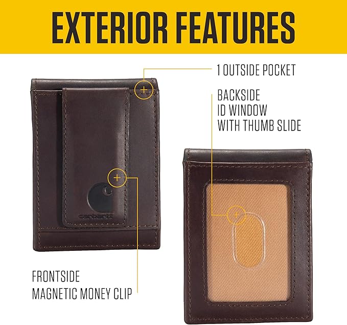 CARHARTT OIL TAN LEATHER FRONT POCKET WALLET