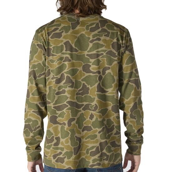 CARHARTT RELAXED FIT HEAVYWEIGHT LONG SLEEVE POCKET CAMO LOGO GRAPHIC T SHIRT