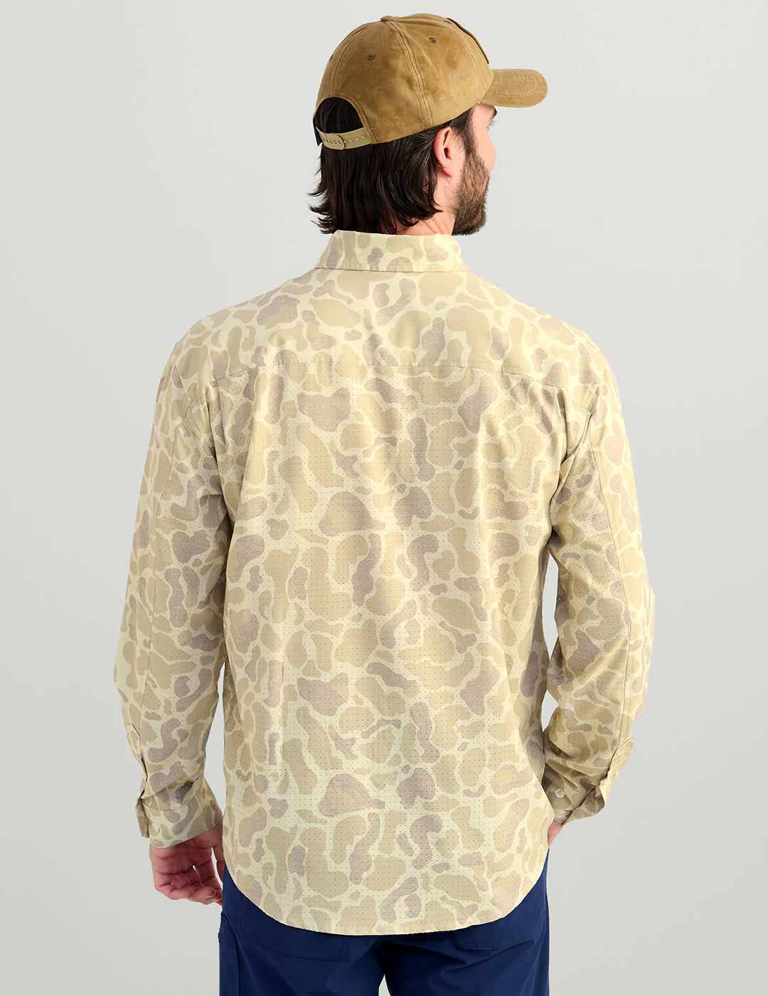 HUK TIDEPOINT LONG SLEEVE KC PRINT BUTTON UP SHIRT