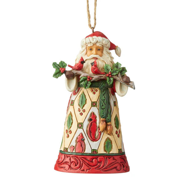 JIM SHORE SANTA WITH CARDINALS ORNAMENT