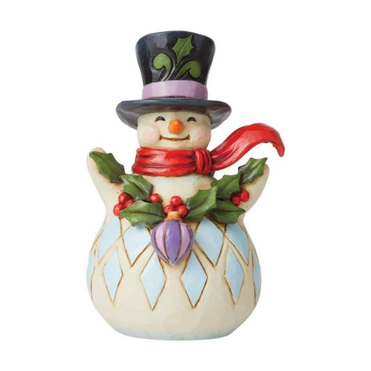 JIM SHORE SNOWMAN WITH HOLLY GARLAND