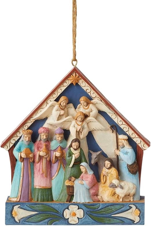 JIM SHORE NATIVITY STABLE ORNAMENT