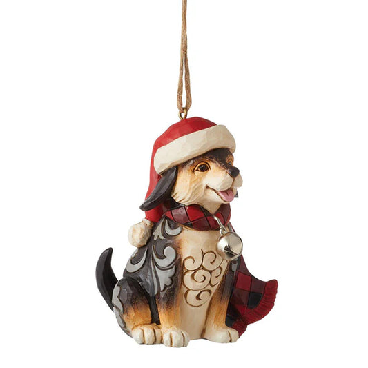 JIM SHORE HIGHLAND DOG PLAID ORNAMENT