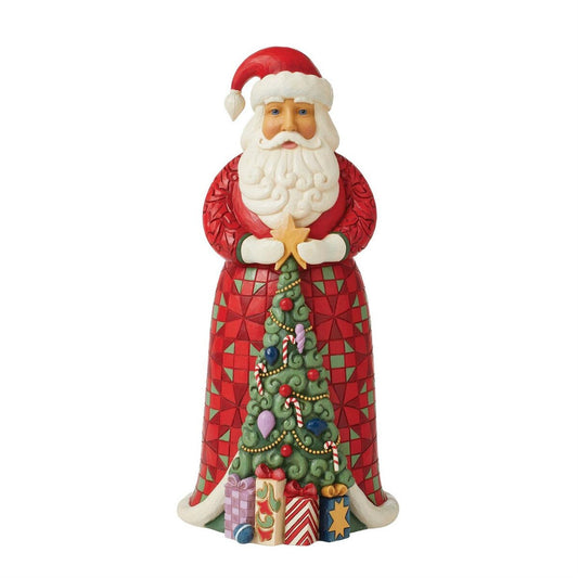 JIM SHORE SANTA WITH CHRISTMAS TREE ON COAT