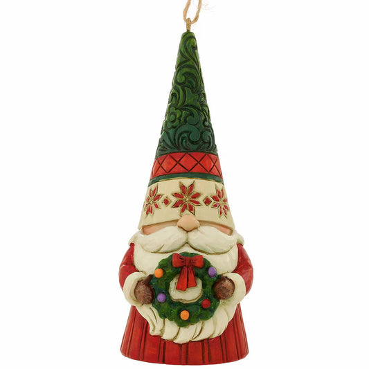 JIM SHORE GNOME HOLDING WREATH ORNAMENT