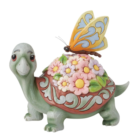 JIM SHORE TURTLE WITH FLOWERS