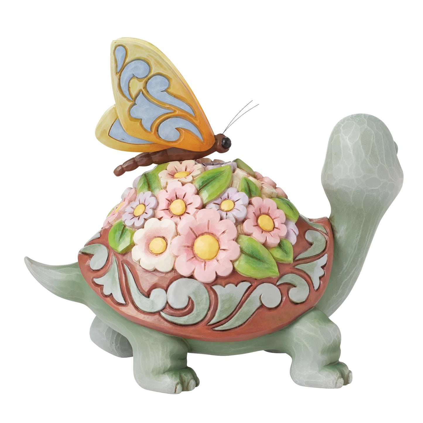 JIM SHORE TURTLE WITH FLOWERS
