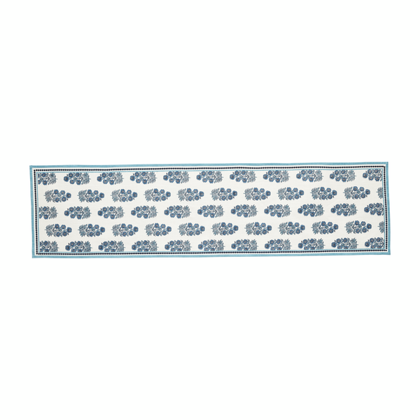 BLUE BLOCK PRINT TABLE RUNNER