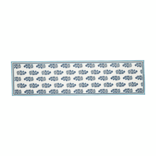 BLUE BLOCK PRINT TABLE RUNNER